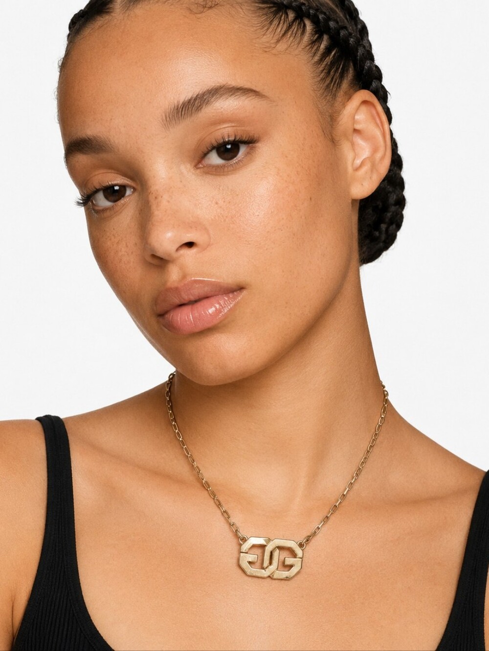 Givenchy Vintage Geometric Double G Logo Necklace